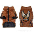 Big Small Personalized Pet Dog Clothes Leather Jacket Brown